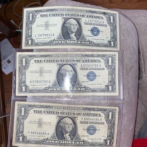 1957 A Series Silver Certificate’s “3” of them with the same serial numbers